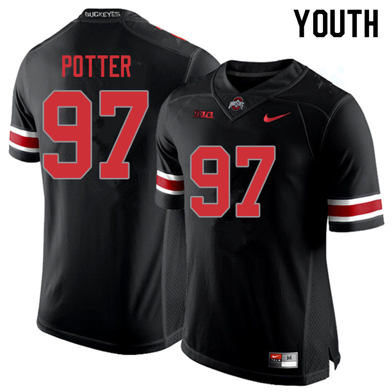 Ohio State Buckeyes Noah Potter Youth #97 Blackout Authentic Stitched College Football Jersey